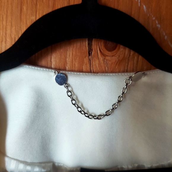 Chico's Black Label Antique White Zipper Blazer Jacket - Picture 4 of 16